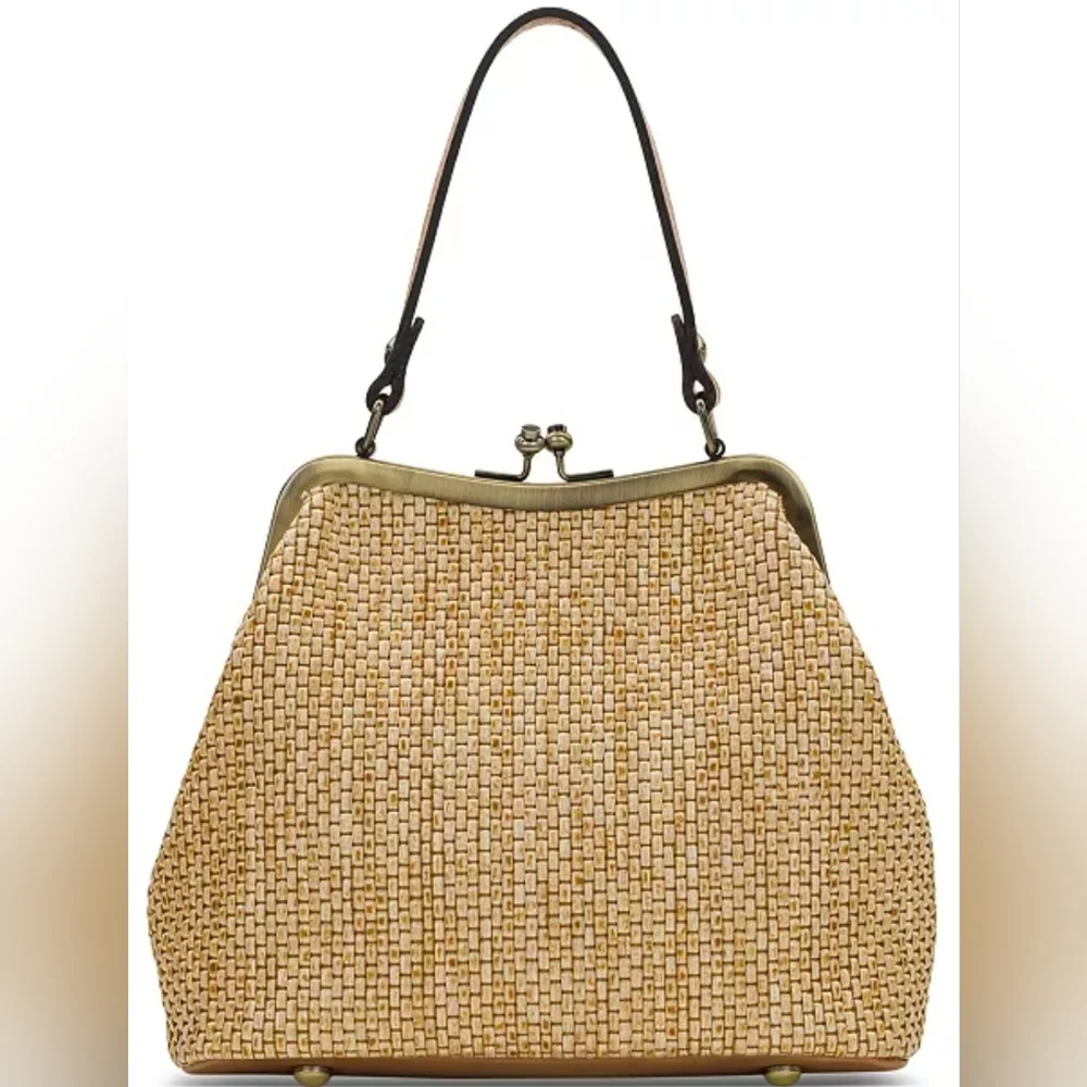 Patricia Nash Beige Woven Mini Bag with Multicolor Scarf Accent - Picture 3 of 8
